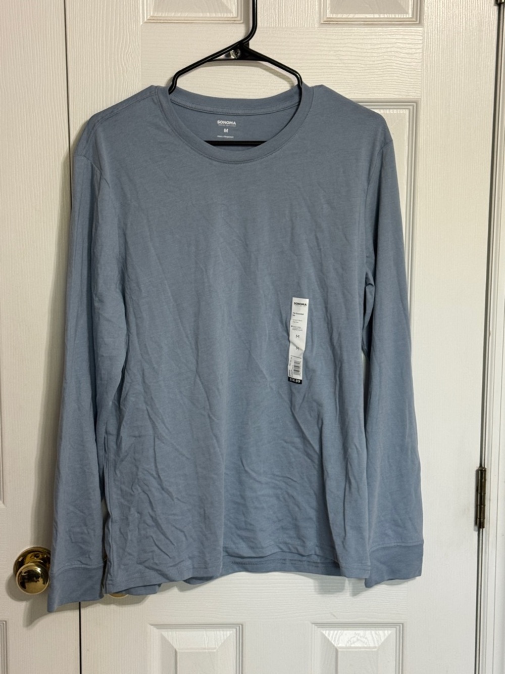 Sonoma Men’s Long-Sleeve Crew Neck Shirt — Dusty Blue